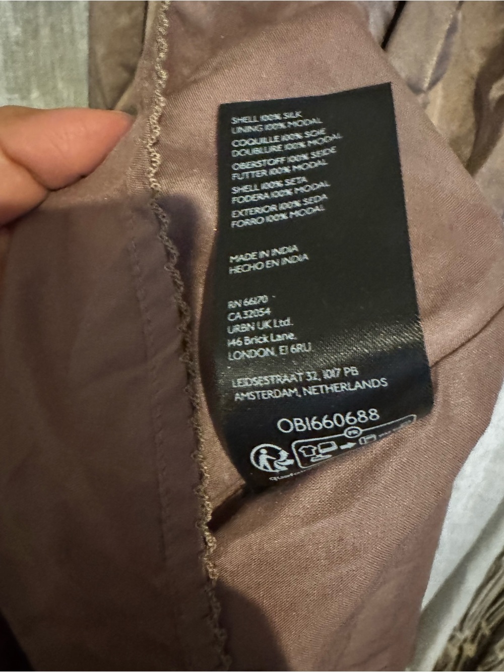 ANTHROPOLOGY silk Midi Dress in Taupe 8 new with tags - Picture 13 of 13